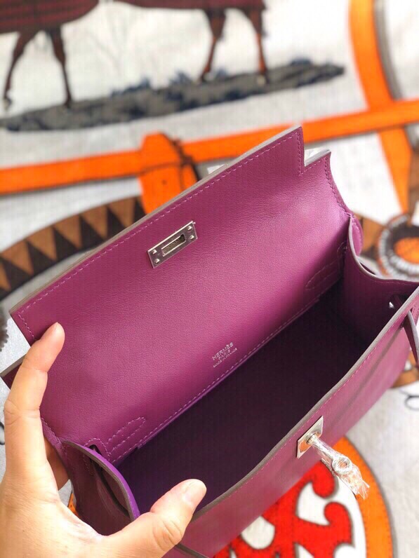 에르메스 미니 켈리백22 아네몬느 은장 스위프트